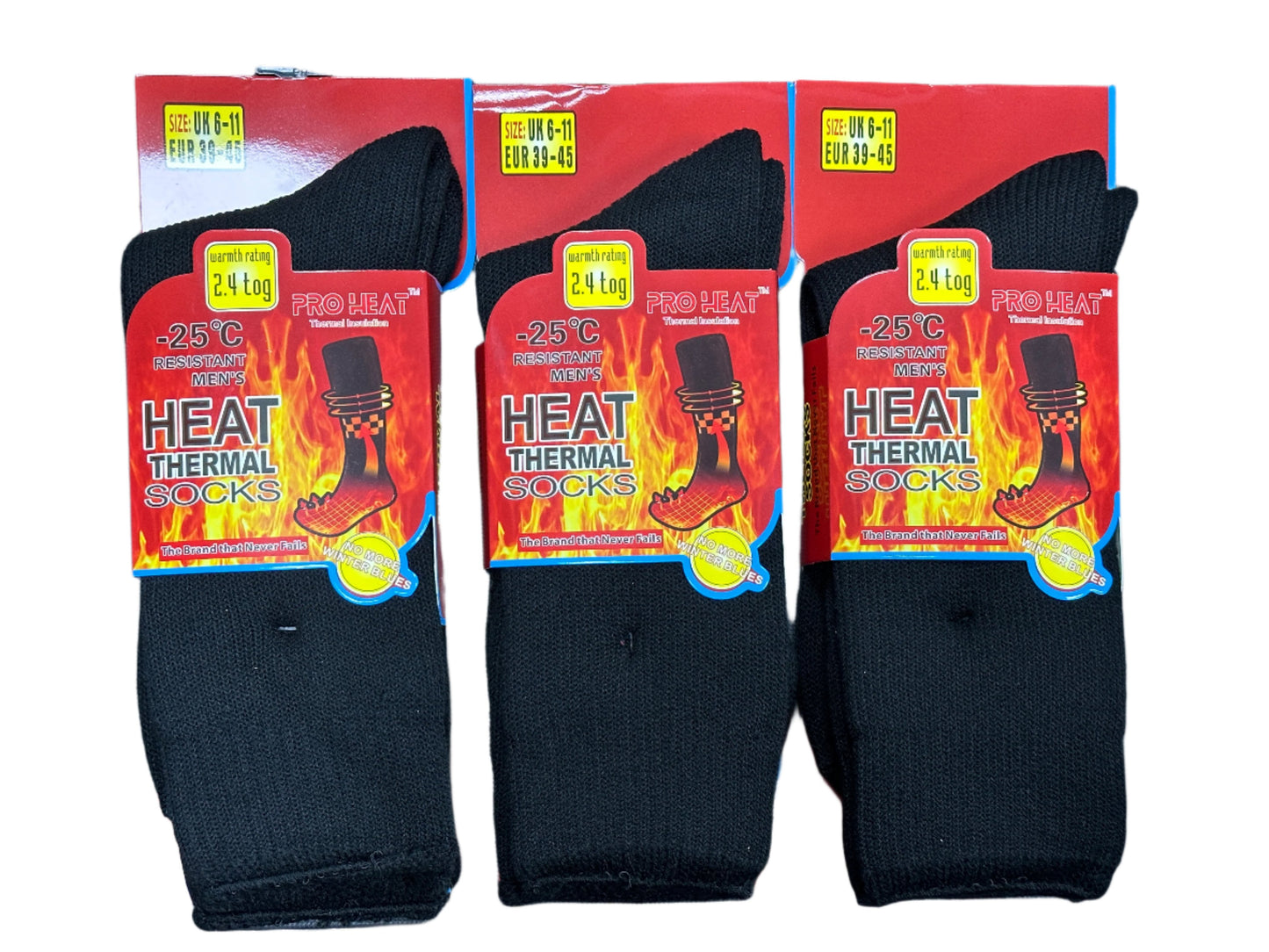 Mens Heat Thermal Socks Brushed Heavy Duty 2.4 Tog Warm Winter Socks