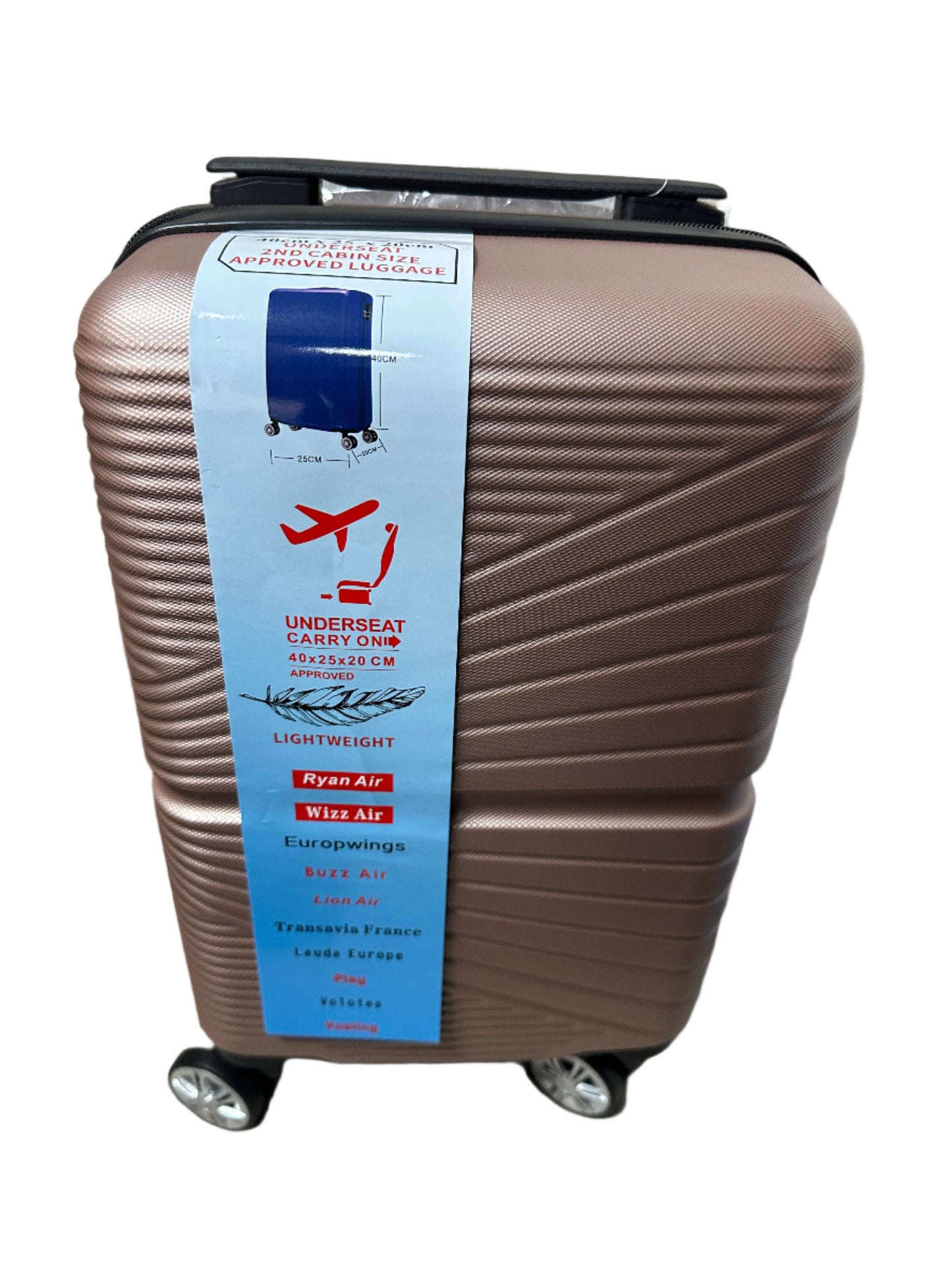Cabin Bag 40X25X20CM Under Seat Carry On Travel Ryanair Luggage Wheel Suitcase