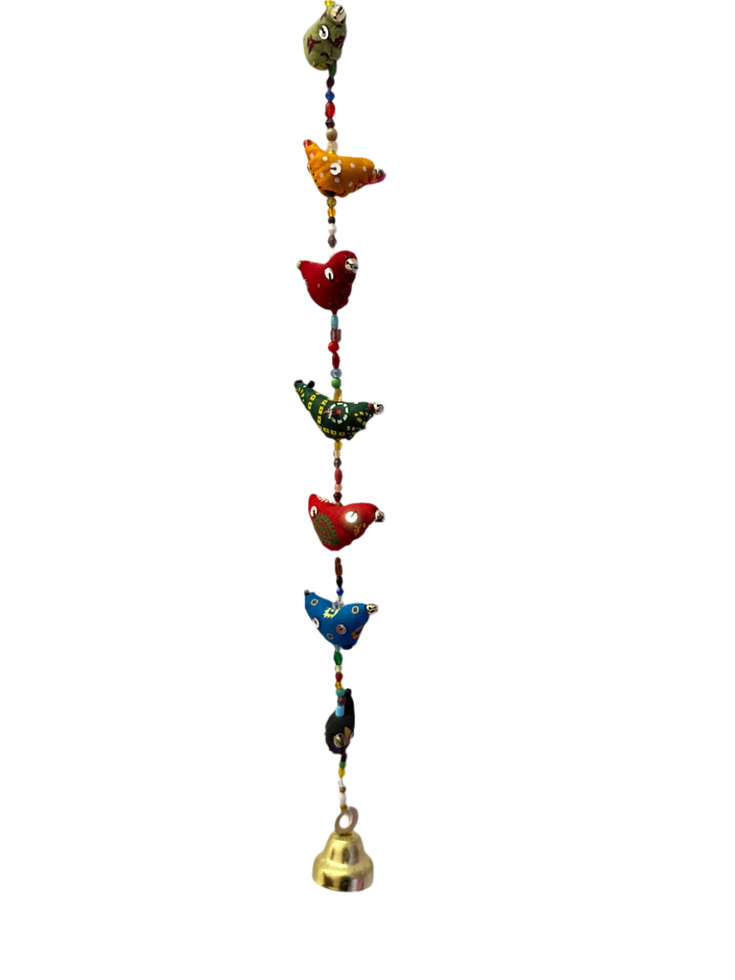 Good Luck Birds Wall / Door Hangings String Decoration Tradition Indian Boho Hippy colourful bells