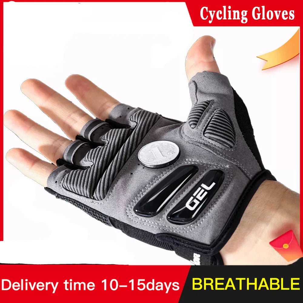 New Half-Finger Mens And Womens Cycling Gloves Liquid Silicone Shock-Absorbing Breathable Sports Bike Fitness Gloves