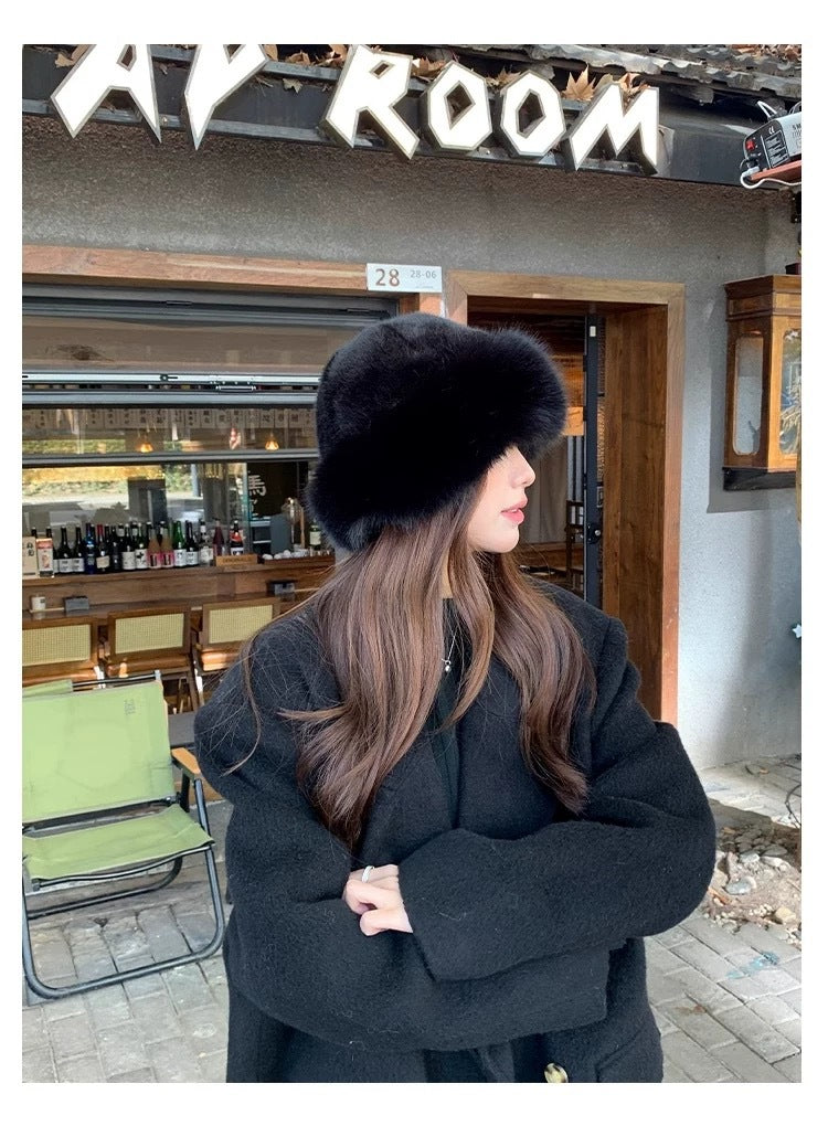 Faux Fur Plush Fur Luxury Womens Hat Winter Ski Thermal Hat