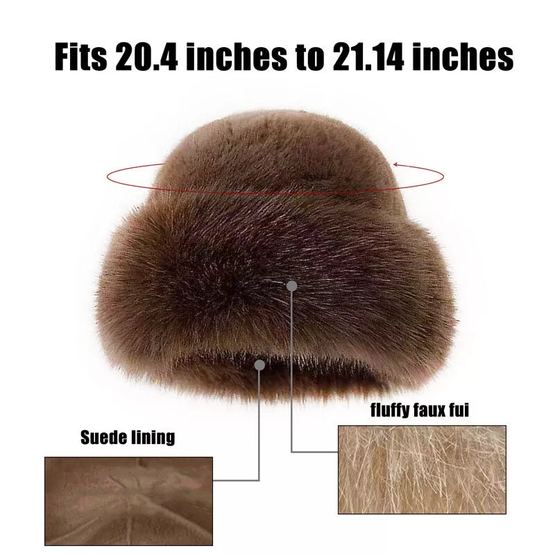 Faux Fur Plush Fur Luxury Womens Hat Winter Ski Thermal Hat