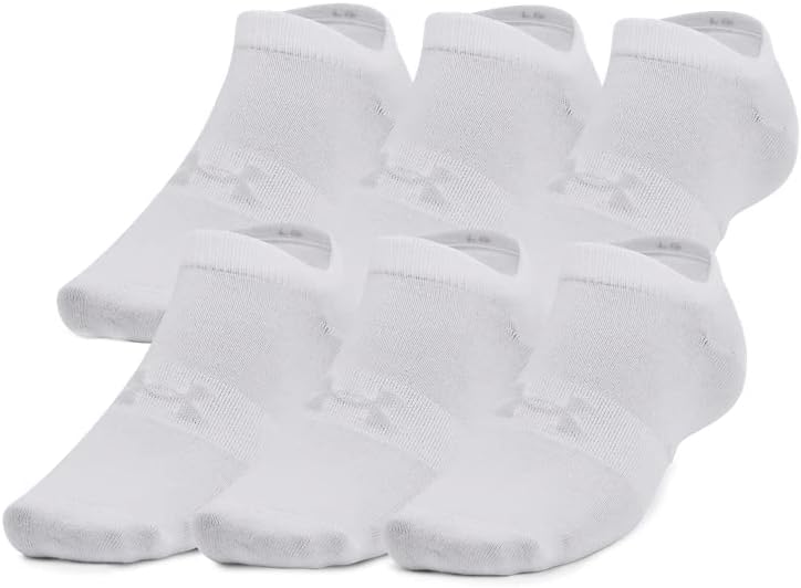 Under Armour Unisex Ua Essential No Show 6pk No Show 6pack Socks