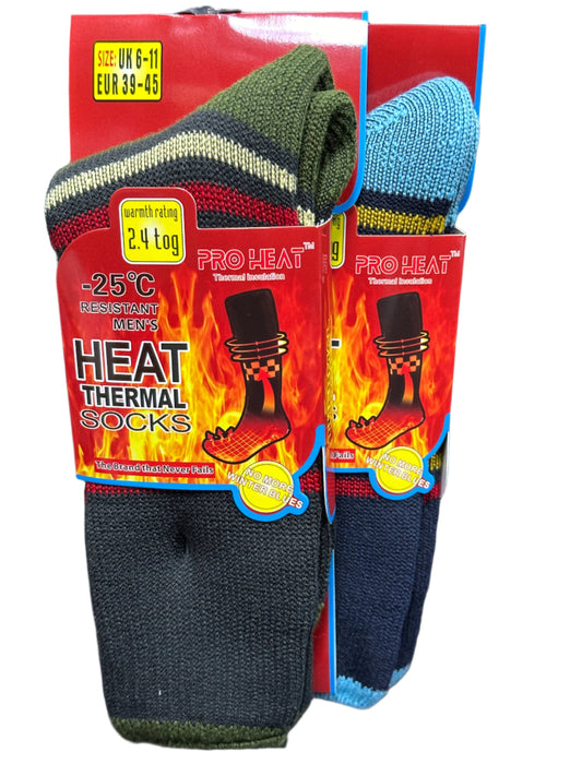 Mens Heat Thermal Socks 2.4 tog rating Winter Warmer UK Size 6-11