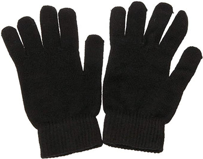 Unisex Magic Plain Black Gloves One Size Adults