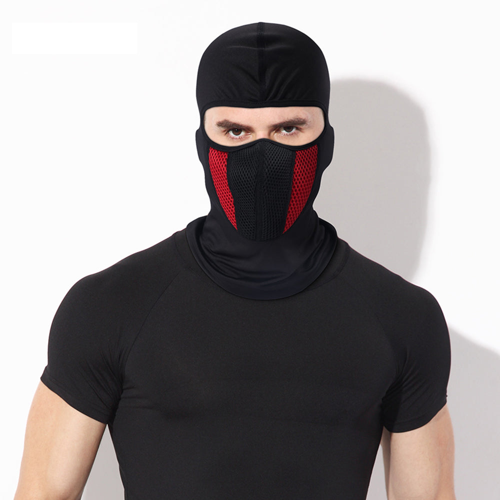 Cagoule d'extérieur noire en maille, masque complet, masque de sport, Ski, vélo, armée Ninja