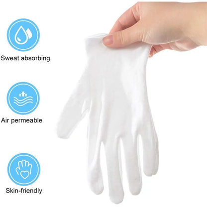 12 Pairs Cotton White Gloves General Purpose Moisturising Lining Gloves S-XL Size