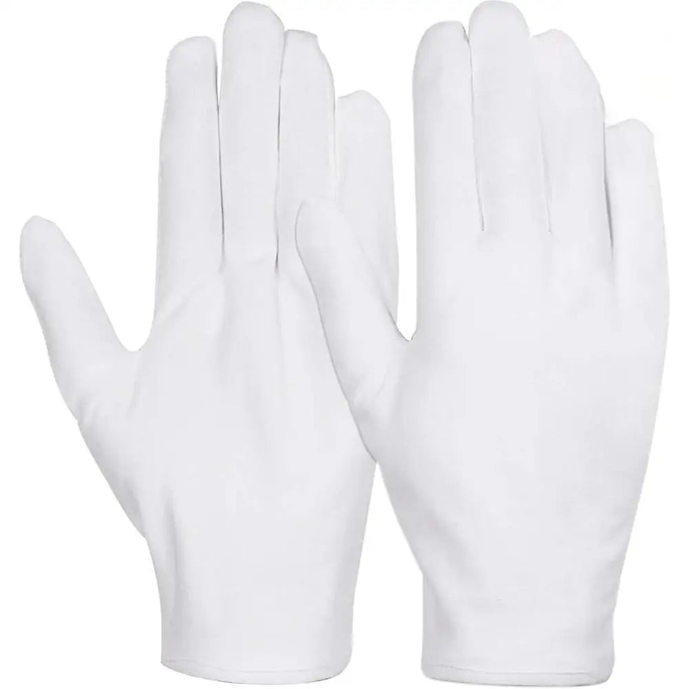 12 Pairs Cotton White Gloves General Purpose Moisturising Lining Gloves S-XL Size