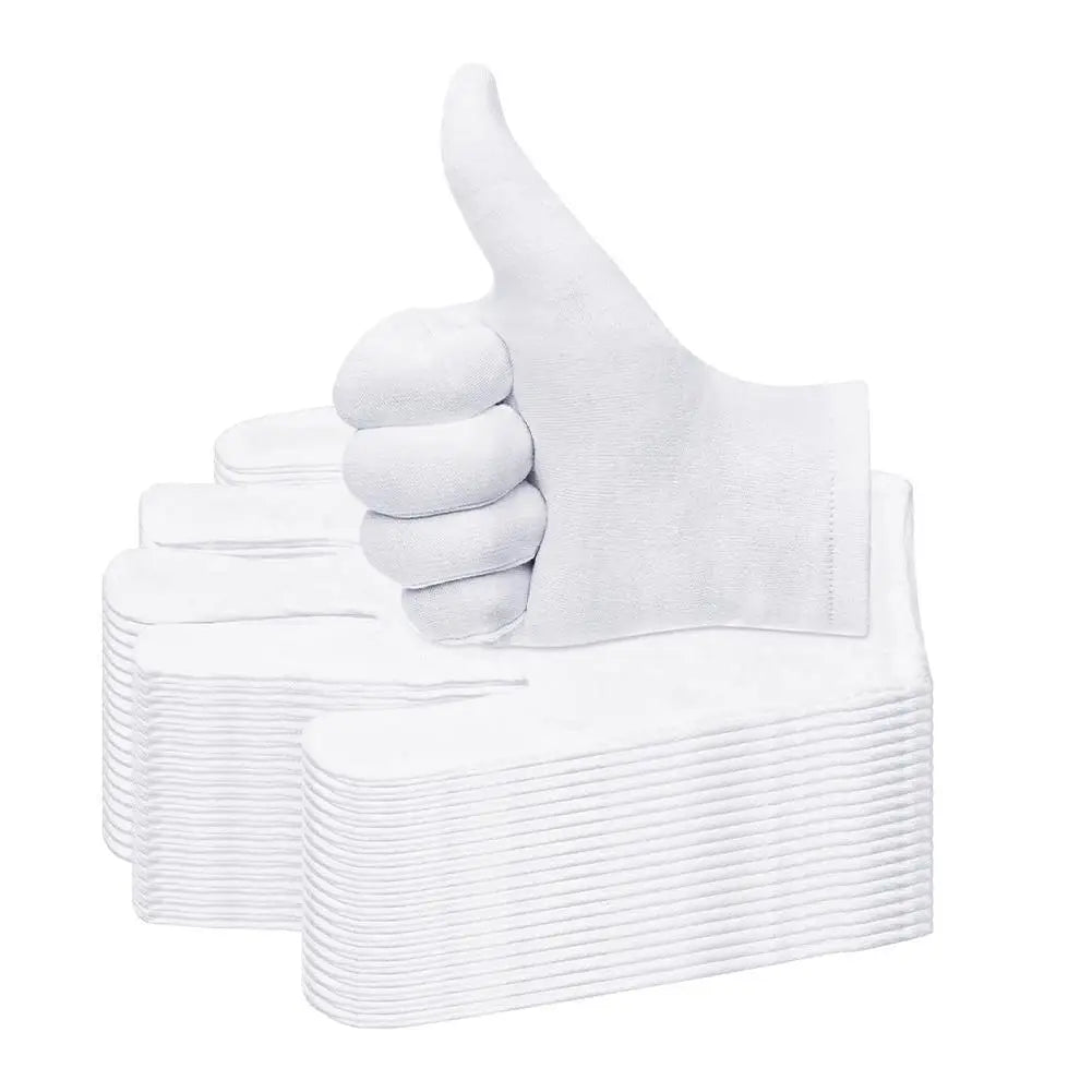 12 Pairs Cotton White Gloves General Purpose Moisturising Lining Gloves S-XL Size