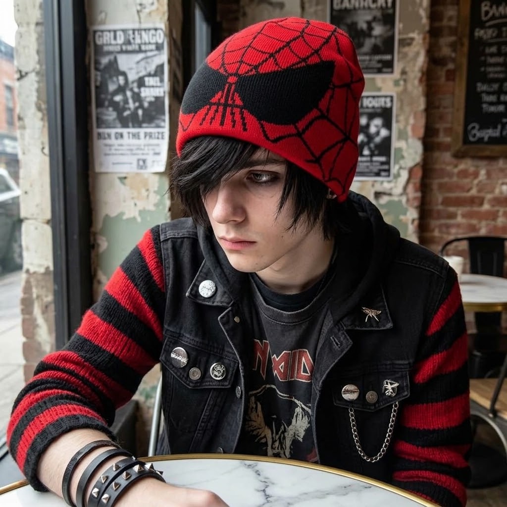 Spider Web Man Hats Beanie Cap Unisex Winter Accessories Y2K Fashion
