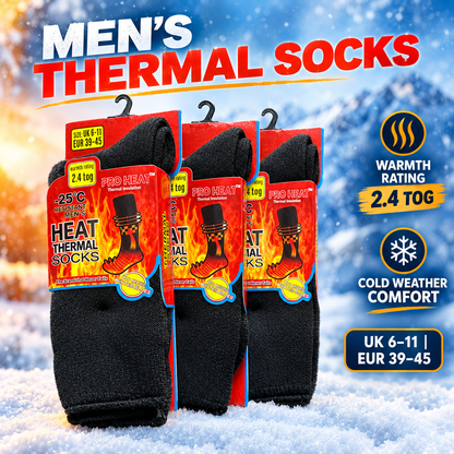 Mens Heat Thermal Socks Brushed Heavy Duty 2.4 Tog Warm Winter Socks