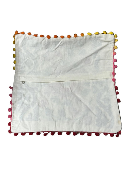 Indian Cushion Covers Suzani Embroidered Boho Case Takiya 40x40 CM 16"x16" Square Kashmiri Takiya Home Décor - Cover Only