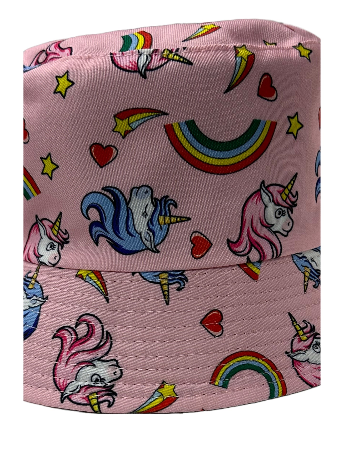 Girls Teens Pink Unicorn Bucket Hat