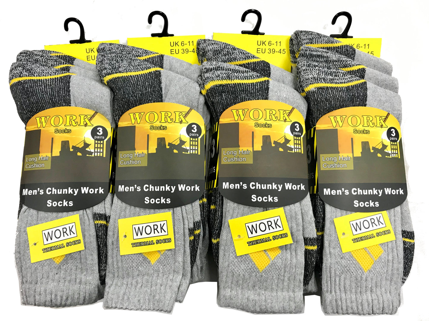 Grey Work Boot Socks Workwear Heavy Duty