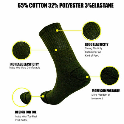 Chaussettes de bottes de style militaire de l'armée verte pour hommes