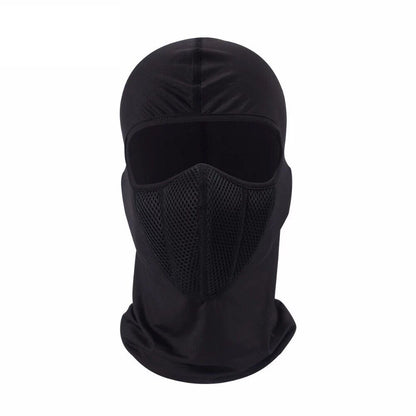 Cagoule d'extérieur noire en maille, masque complet, masque de sport, Ski, vélo, armée Ninja