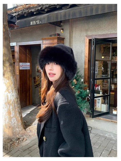 Faux Fur Plush Fur Luxury Womens Hat Winter Ski Thermal Hat