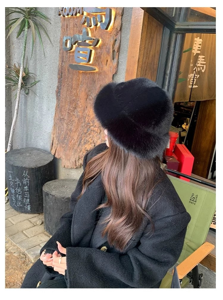 Faux Fur Plush Fur Luxury Womens Hat Winter Ski Thermal Hat