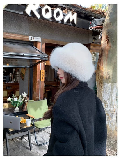 Faux Fur Plush Fur Luxury Womens Hat Winter Ski Thermal Hat