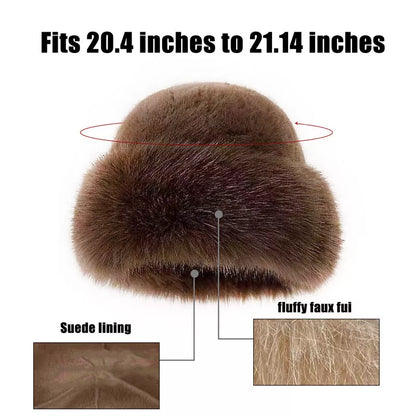 Faux Fur Plush Fur Luxury Womens Hat Winter Ski Thermal Hat