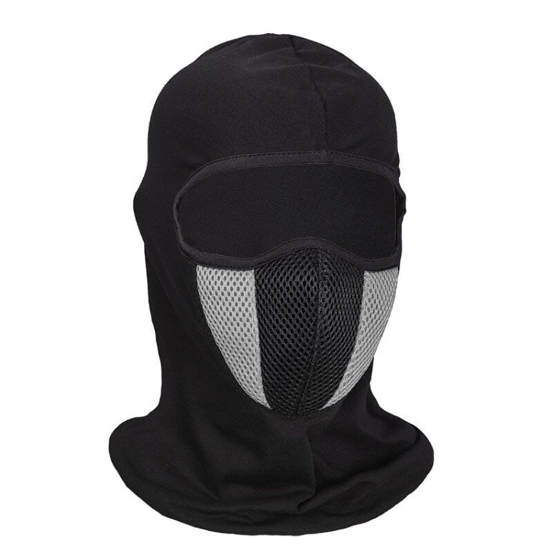 Cagoule d'extérieur noire en maille, masque complet, masque de sport, Ski, vélo, armée Ninja