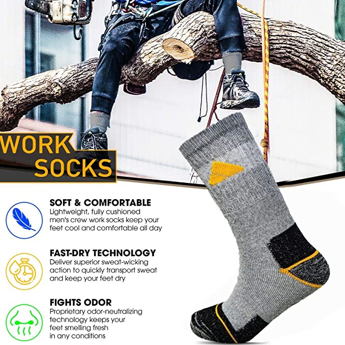 Grey Work Boot Socks Workwear Heavy Duty