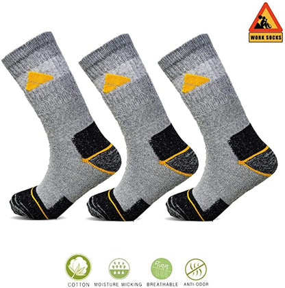 Chaussettes de travail grises pour hommes, chaussettes de travail, taille UK 6-11