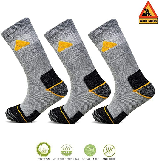 Chaussettes de travail grises pour hommes, chaussettes de travail, taille UK 6-11