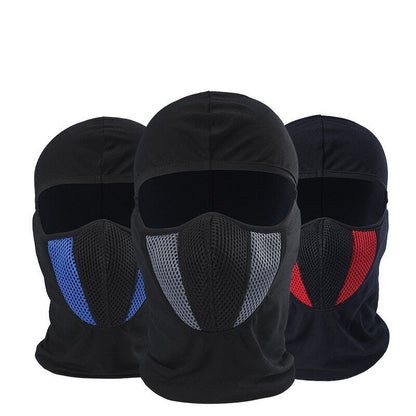 Cagoule d'extérieur noire en maille, masque complet, masque de sport, Ski, vélo, armée Ninja