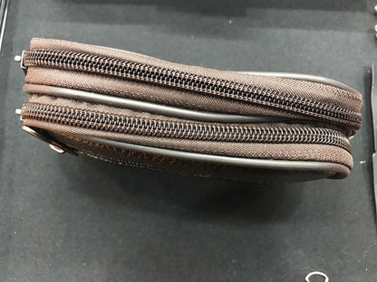 Grande pochette marron pour pièces de monnaie, billets, cartes et clés