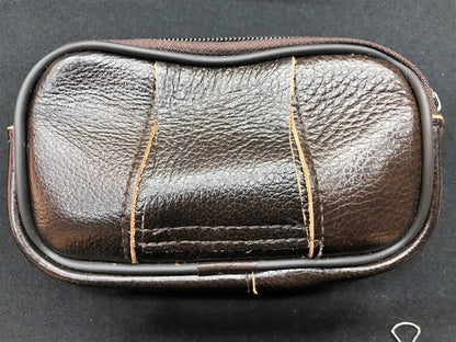 Grande pochette marron pour pièces de monnaie, billets, cartes et clés