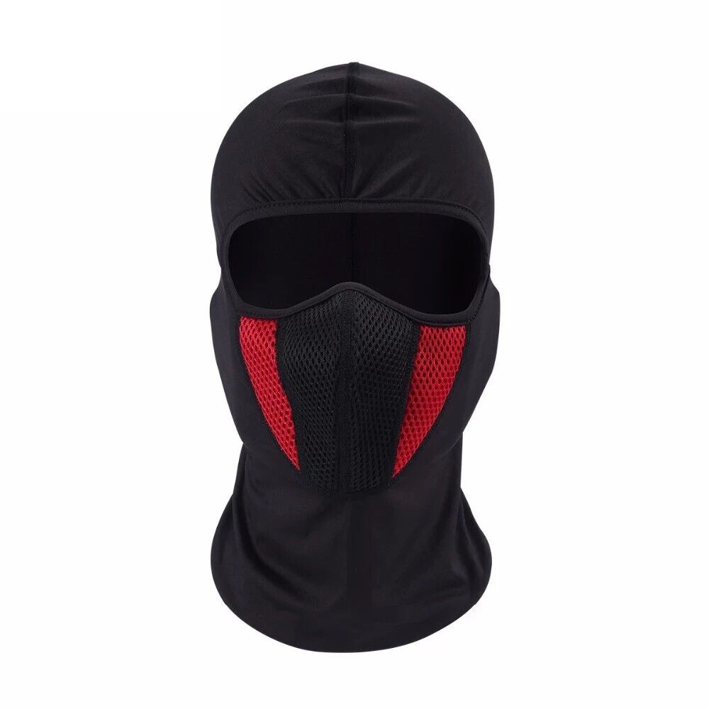 Cagoule d'extérieur noire en maille, masque complet, masque de sport, Ski, vélo, armée Ninja