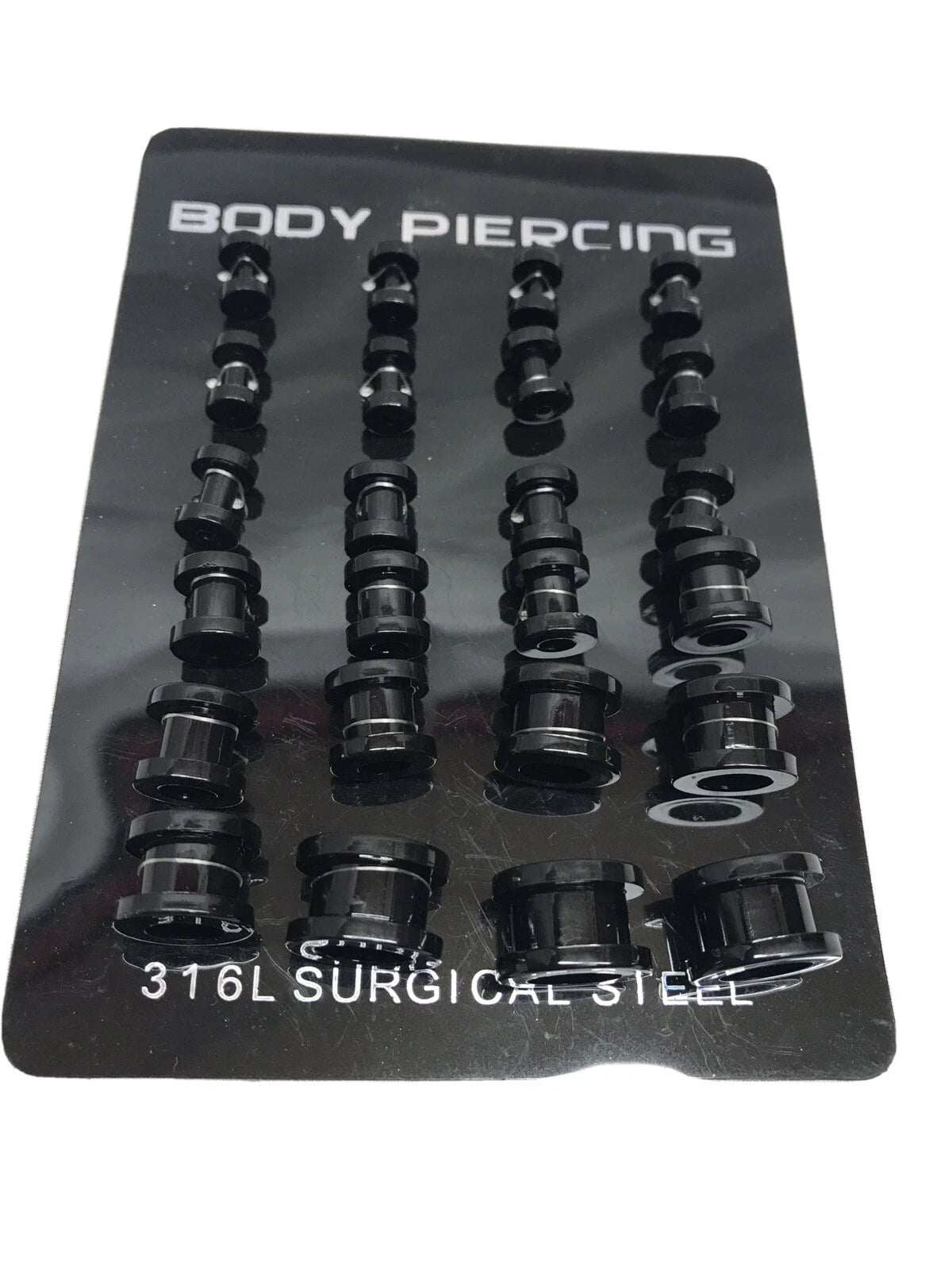 Wholesale Lot Of 24 X Flesh Tunnel Screw Fix Ear Stretcher Expander Plug Black