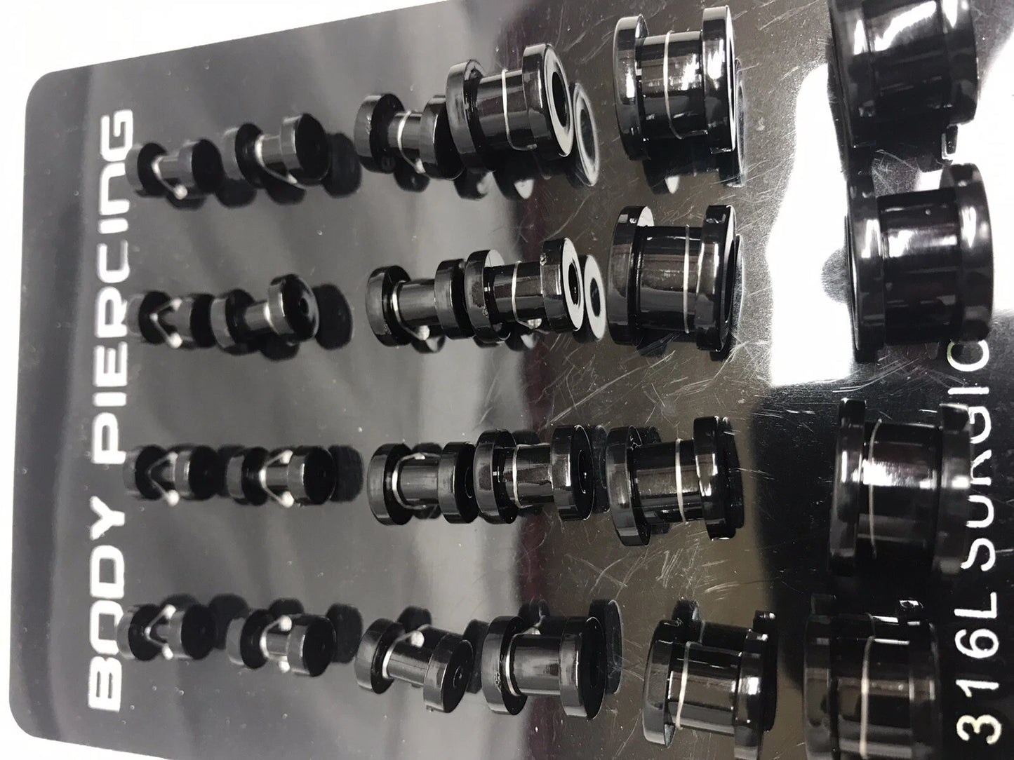 Wholesale Lot Of 24 X Flesh Tunnel Screw Fix Ear Stretcher Expander Plug Black