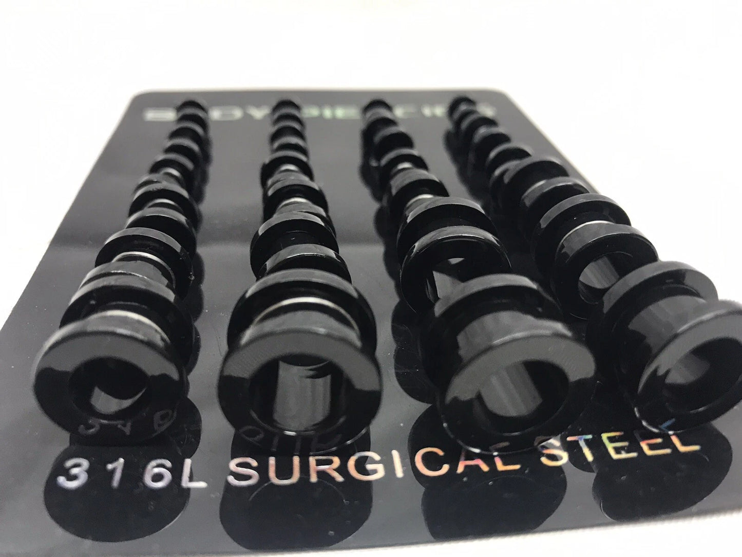 Wholesale Lot Of 24 X Flesh Tunnel Screw Fix Ear Stretcher Expander Plug Black