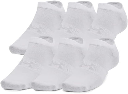 Under Armour Unisex Ua Essential No Show 6pk No Show 6pack Socks