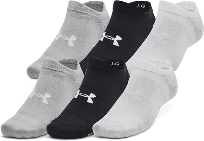 Under Armour Unisex Ua Essential No Show 6pk No Show 6pack Socks